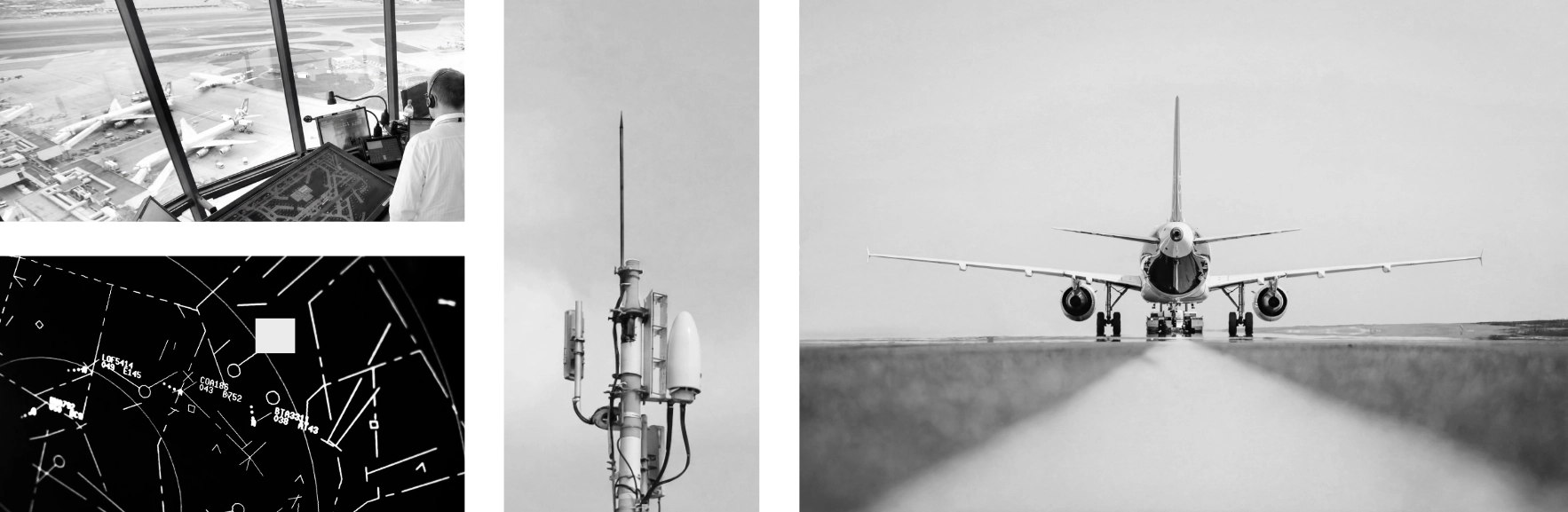 Multilateration (MLAT) surveillance system in operation at an airport